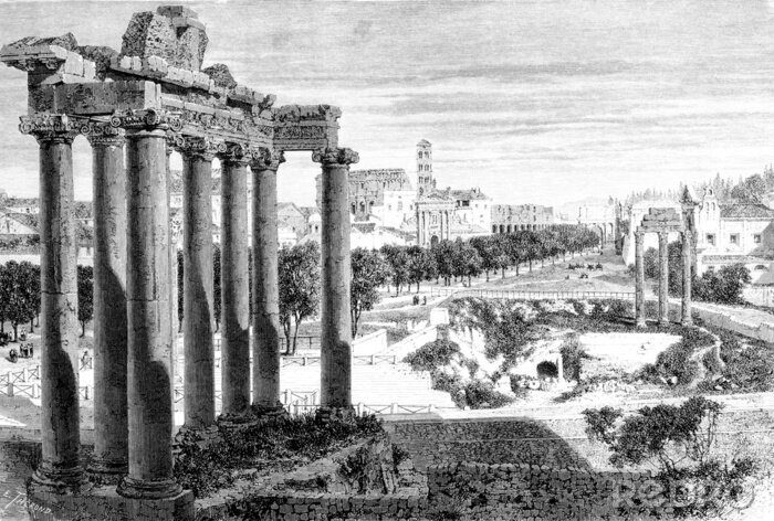 Fototapete Architektur von Rom mit Säulen