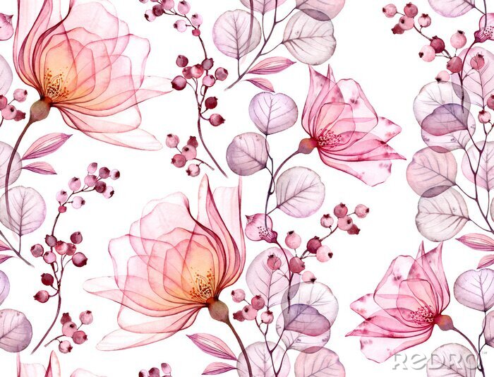 Fototapete Arrangement aus rosa Pflanzen