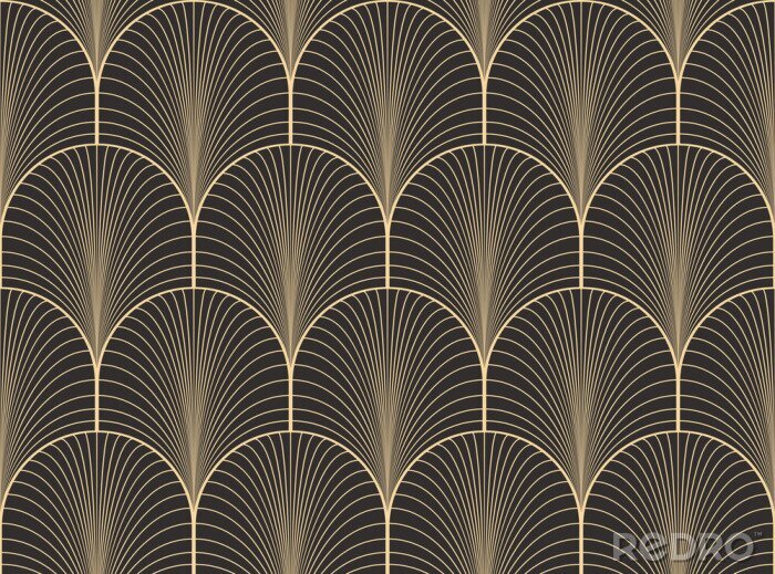 Fototapete Art-Deco-Stil mit Bronze und Goldimitat