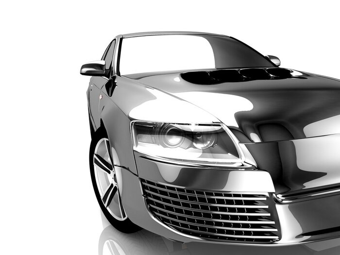 Fototapete Aschgraue Motorhaube eines Autos