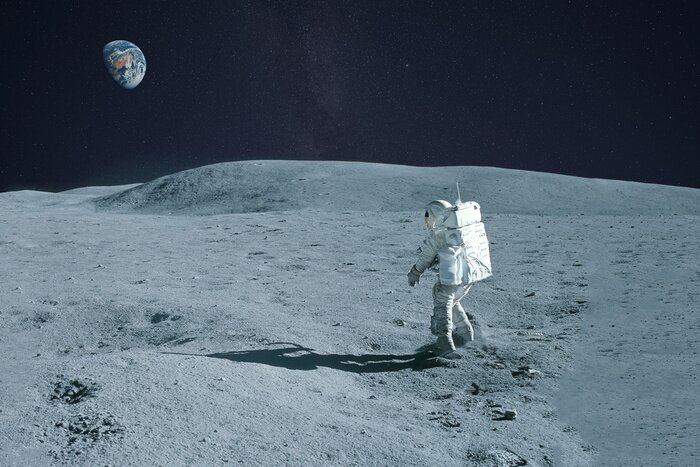 Fototapete Astronaut auf dem Mond