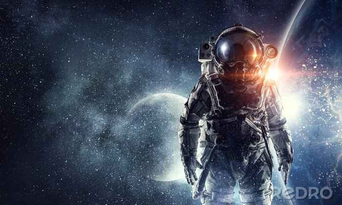 Fototapete Astronaut avor dem Sonnenhintergrund