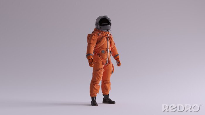Fototapete Astronaut im orangen Raumanzug