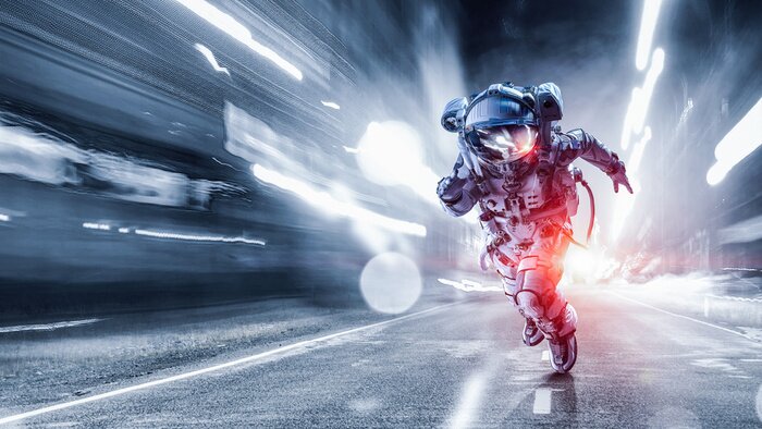 Fototapete Astronaut läuft