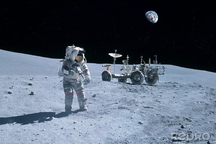 Fototapete Astronaut mit der Erde im Hintergrund