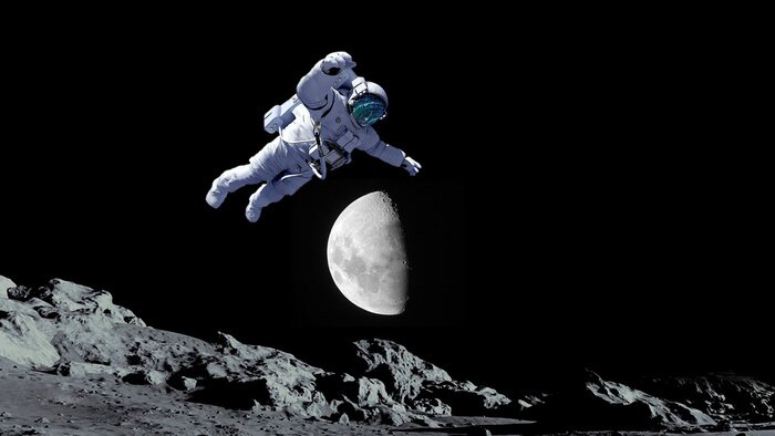 Fototapete Astronaut mit Mond