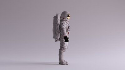 Fototapete Astronaut von der Seite vor grauem Hintergrund