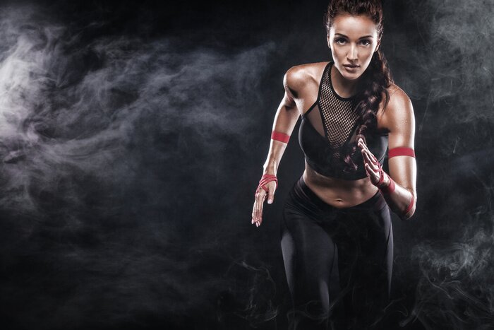 Fototapete Athletische Frau beim Laufen