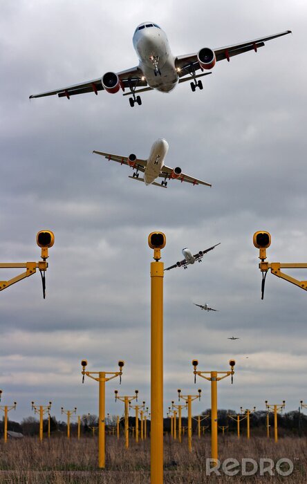 Fototapete Auf dem Flughafen landende Flugzeuge