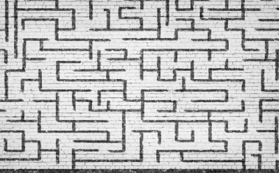 Fototapete Auf Mauer gemaltes Labyrinth