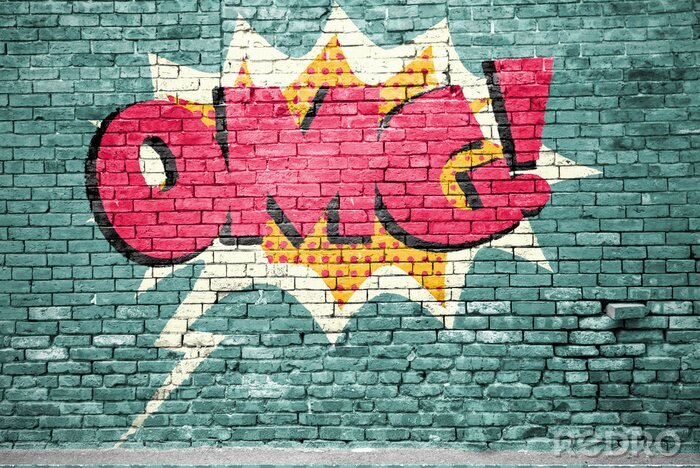 Fototapete Aufschrift Graffiti an der Mauer