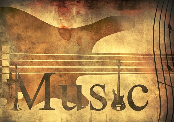 Fototapete Aufschrift Musik Vintage