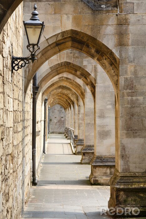 Fototapete Aus Backsteinblöcken gebaute Architektur