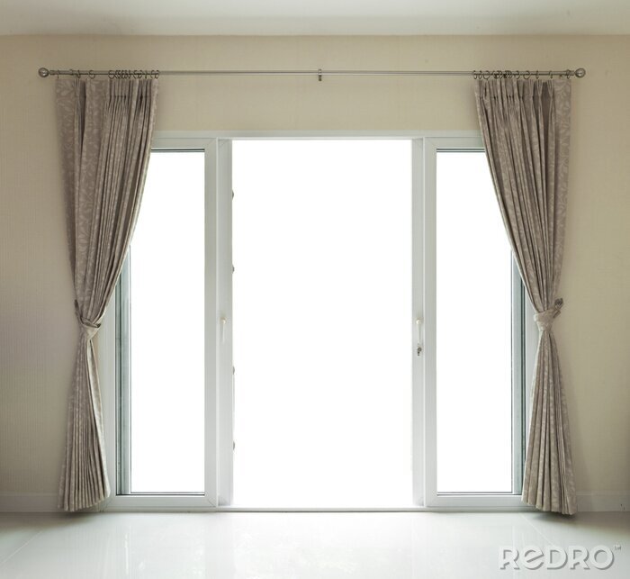 Fototapete Ausgang zur terasse aus schlafzimmer