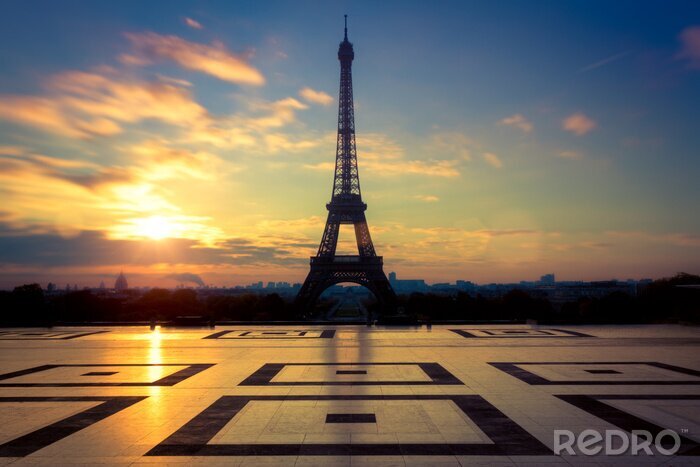 Fototapete Aussichtsterrasse auf Eiffelturm