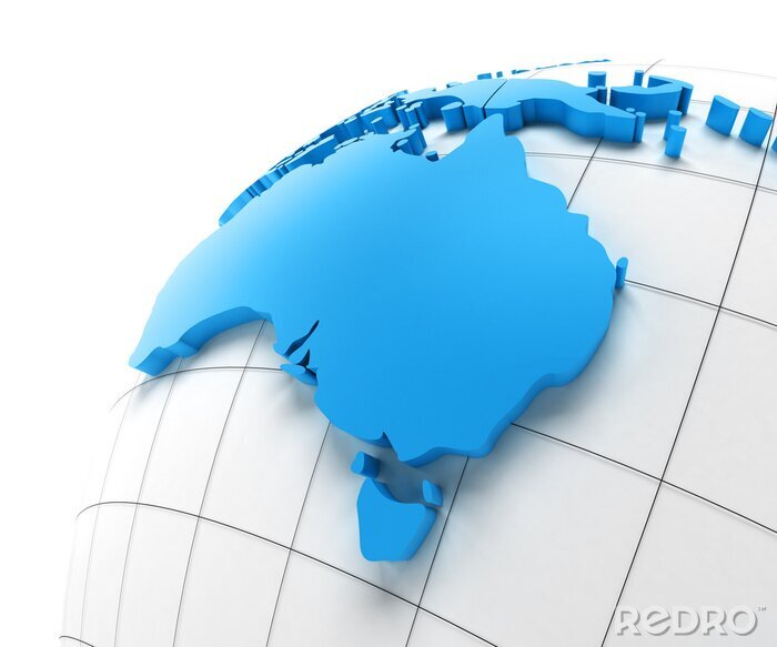Fototapete Australien Karte auf dem Globus