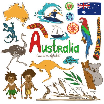 Fototapete Australien und seine Symbole