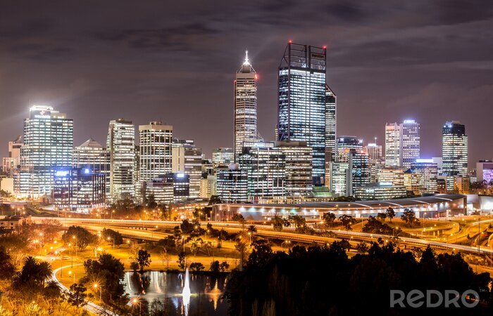 Fototapete Australien und Städte bei Nacht