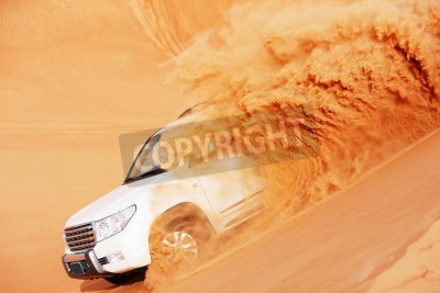Fototapete Auto in der Wüste