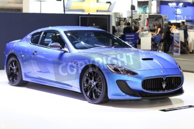 Fototapete Auto Maserati blau