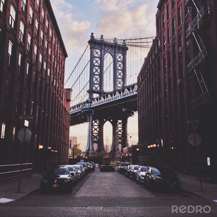 Fototapete Autos an der Brooklyn Bridge