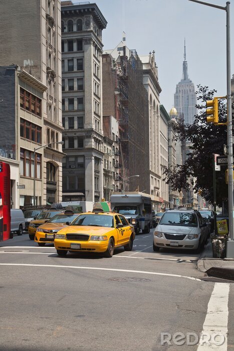 Fototapete Autos und Taxis auf der Straße NY