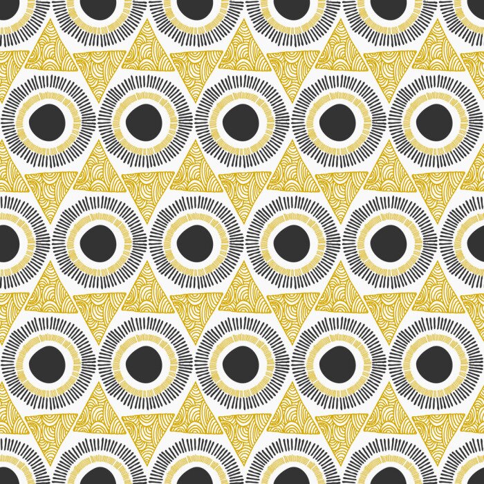 Fototapete Aztekenmuster mit Punkten Kreisen und Dreiecken