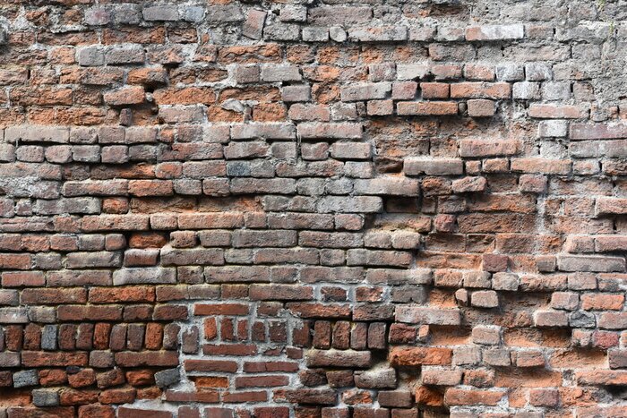 Fototapete Backstein 3D fällt vom Wand