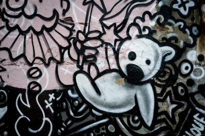 Fototapete Bärchen auf Graffiti