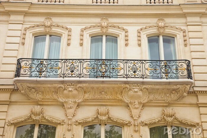 Fototapete Balkon des historischen Mietshauses