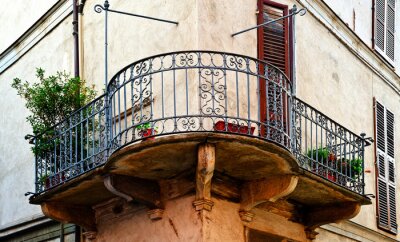 Fototapete Balkon im alten Gebäude