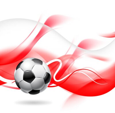 Fototapete Ball in rot-weißer Farbwelle