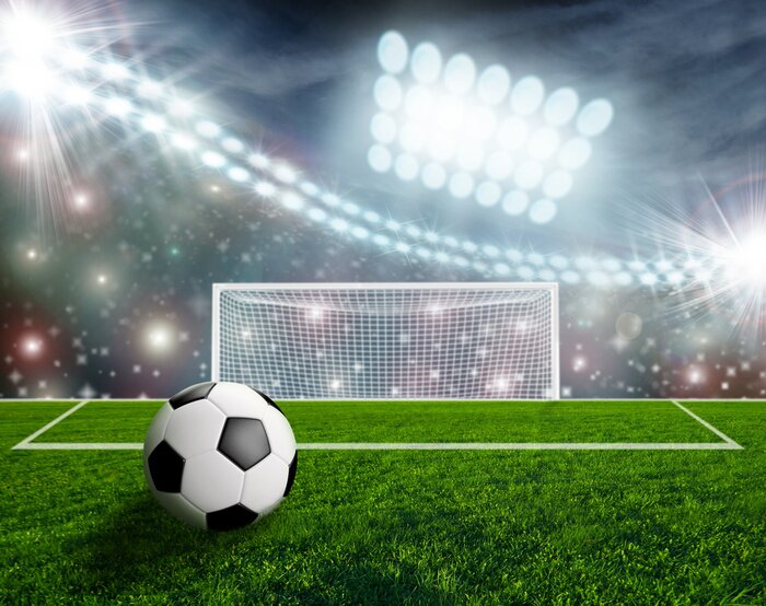 Fototapete Ball vor dem Strafraum