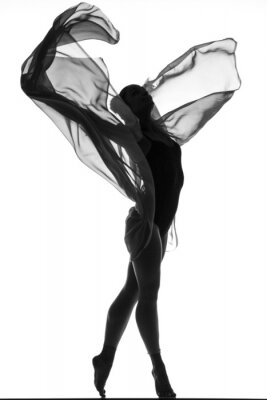 Fototapete Balletttänzerin auf weißem Hintergrund
