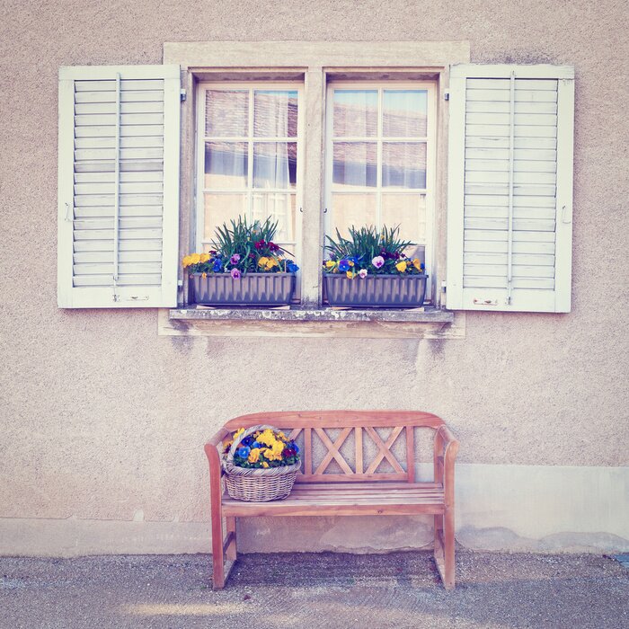 Fototapete Bank vor fenster