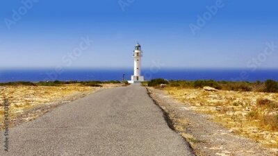 Barbaria cape Formentera Leuchtturm mit Mittelmeer