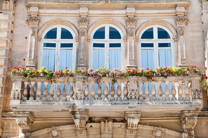 Fototapete Barock balustrade am schloss