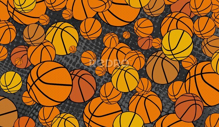Fototapete Basketbälle in Orange-Tönen