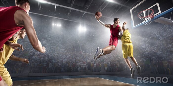 Fototapete Basketball 3D mit Dunk