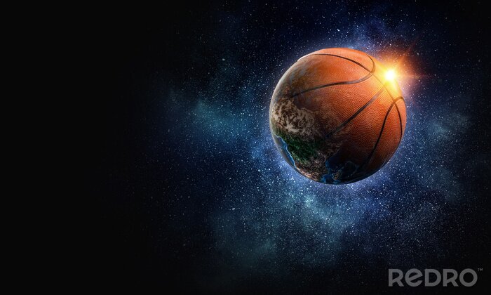 Fototapete Basketball Ball im Weltraum