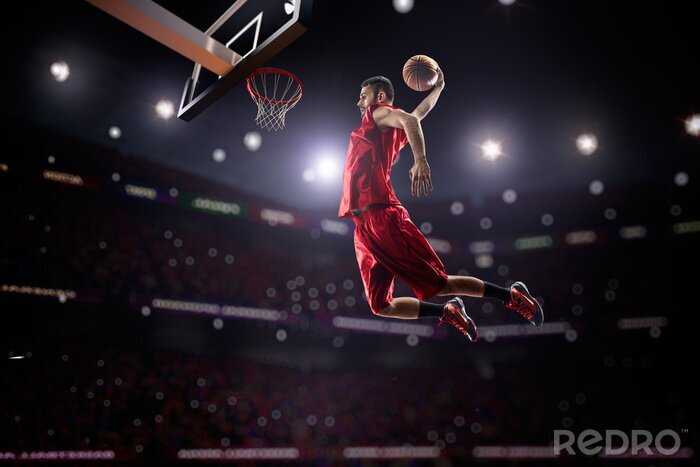 Fototapete Basketballspieler im Flug