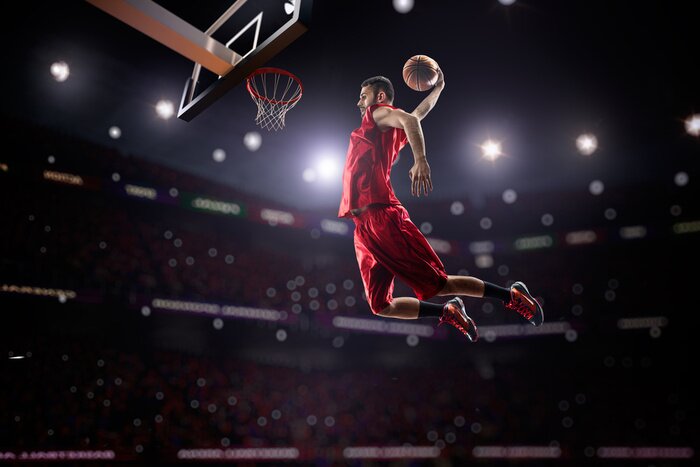 Fototapete Basketballspieler im Flug