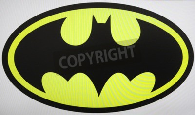 Fototapete Batman-Logo auf gelbem Hintergrund