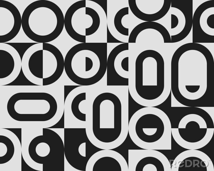 Fototapete Bauhaus schwarz-weißes Muster