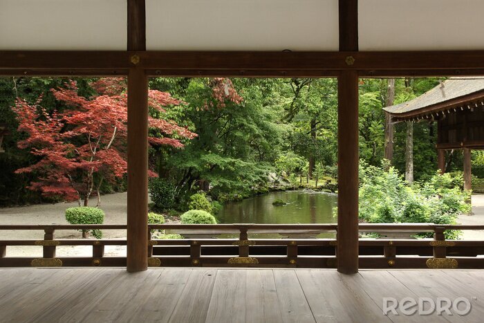 Fototapete Beautiful japanese garden in Kyoto (Kamigamo shrine)