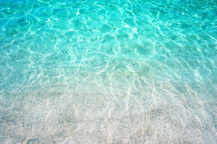 Fototapete Beautiful tropical turquoise clear sea water surface