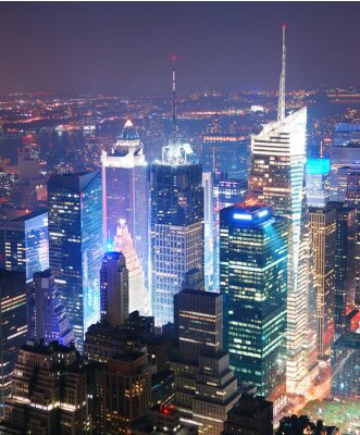 Fototapete Beleuchtete Architektur von New York City