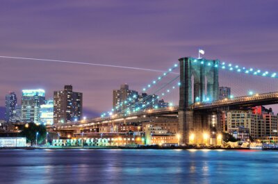 Fototapete Beleuchtete Brooklyn Bridge