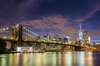 Fototapete Beleuchtete New Yorker Brücke