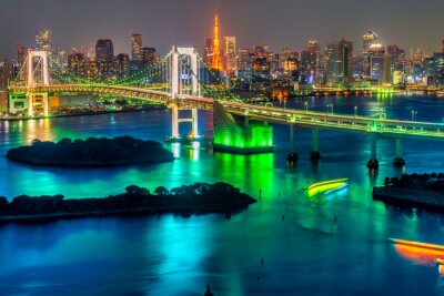 Beleuchtete Stadt bei Nacht Tokyo